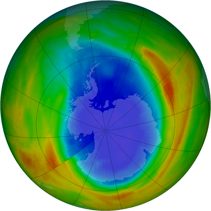 Antarctic ozone map for 02 October 1984